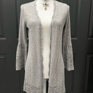 LC Lauren Conrad Light Gray Knit Cardigan